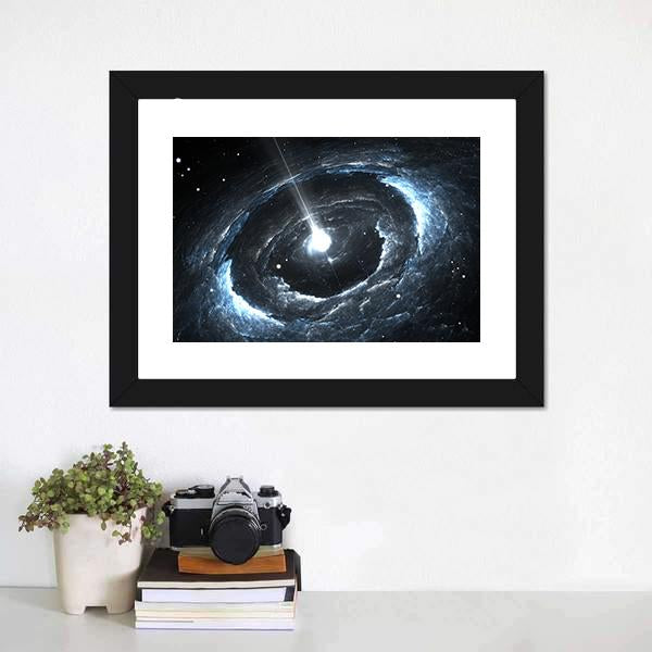 Highly Magnetized Rotating Neutron Star Canvas Wall Art-1 Piece-Framed Print-20" x 16"-Tiaracle