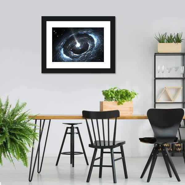 Highly Magnetized Rotating Neutron Star Canvas Wall Art-3 Horizontal-Gallery Wrap-25" x 16"-Tiaracle