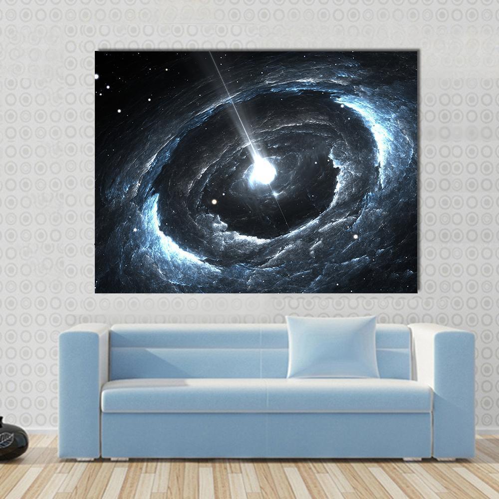 Highly Magnetized Rotating Neutron Star Canvas Wall Art-1 Piece-Gallery Wrap-48" x 32"-Tiaracle