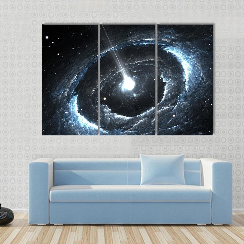 Highly Magnetized Rotating Neutron Star Canvas Wall Art-3 Horizontal-Gallery Wrap-37" x 24"-Tiaracle