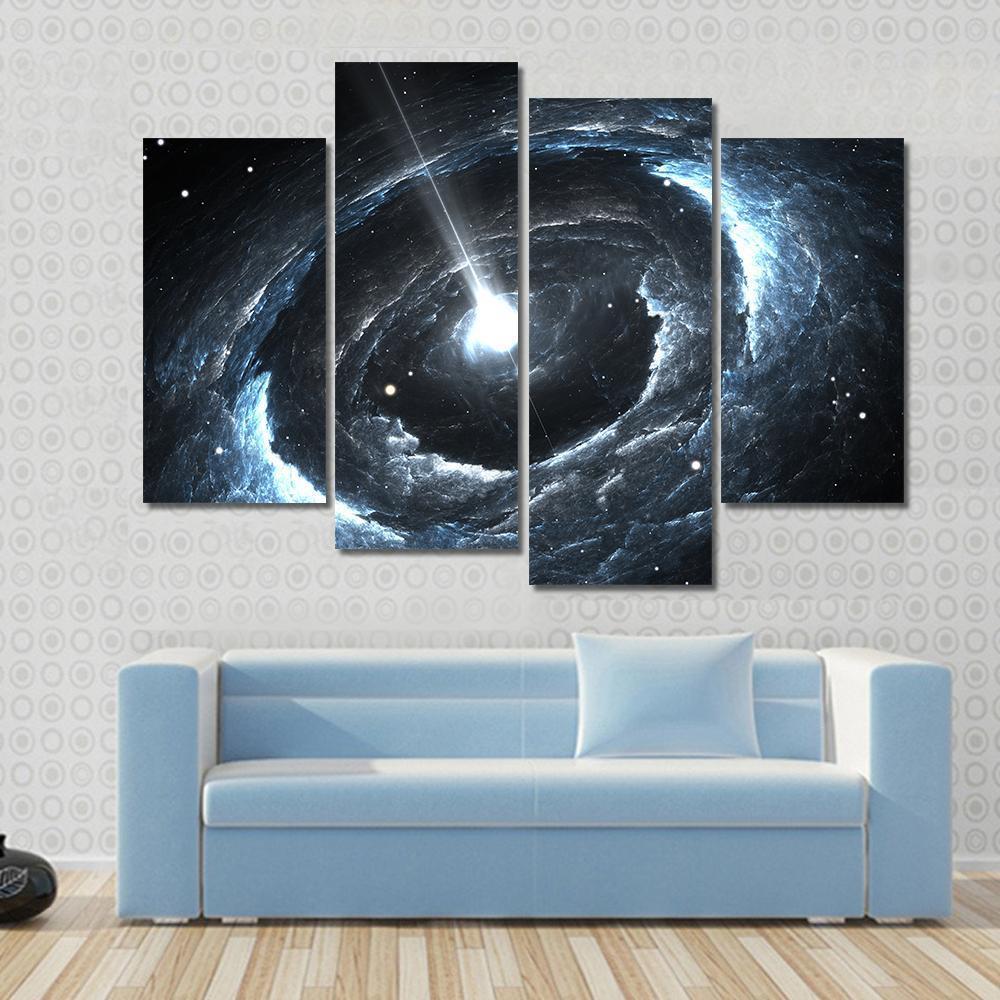 Highly Magnetized Rotating Neutron Star Canvas Wall Art-4 Pop-Gallery Wrap-50" x 32"-Tiaracle