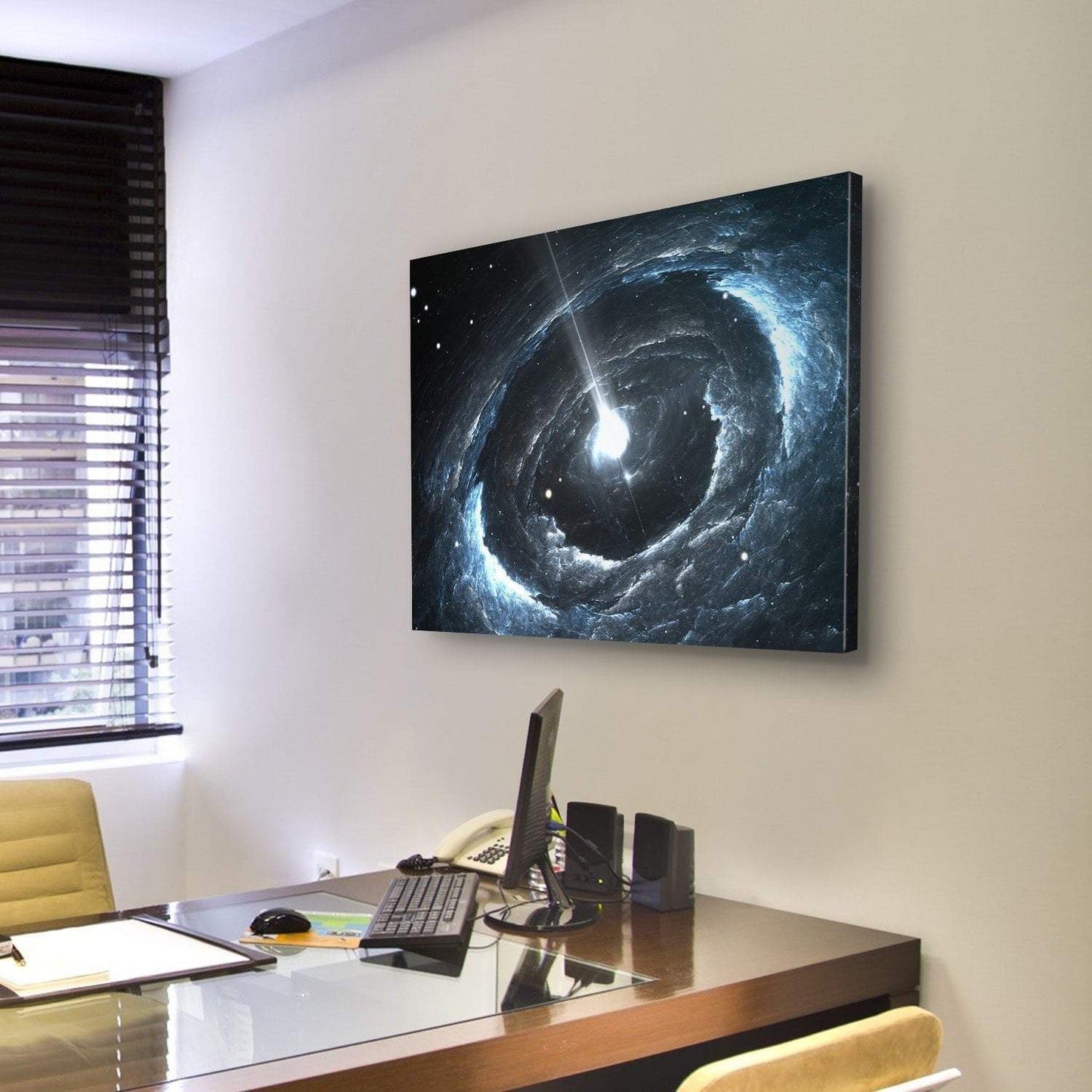 Highly Magnetized Rotating Neutron Star Canvas Wall Art-3 Horizontal-Gallery Wrap-25" x 16"-Tiaracle