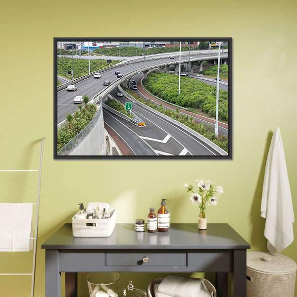 Highways In Auckland Canvas Wall Art-1 Piece-Floating Frame-24" x 16"-Tiaracle