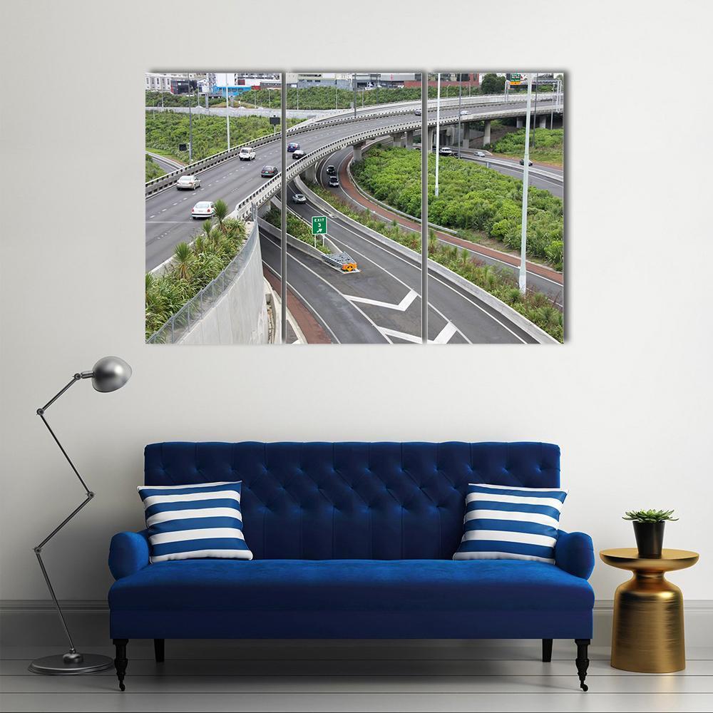 Highways In Auckland Canvas Wall Art-3 Horizontal-Gallery Wrap-37" x 24"-Tiaracle