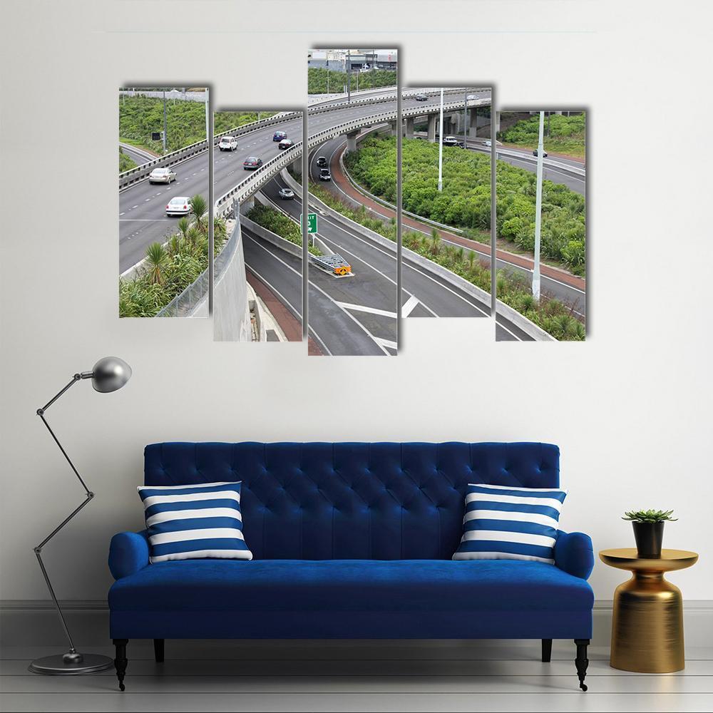 Highways In Auckland Canvas Wall Art-5 Pop-Gallery Wrap-47" x 32"-Tiaracle