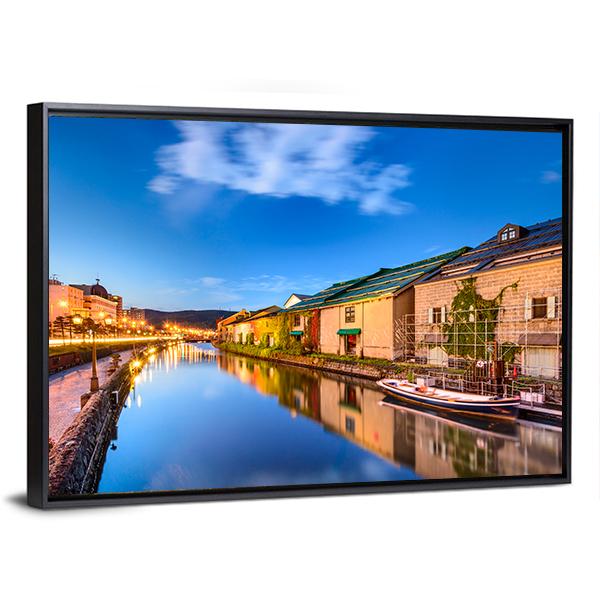Historic Canal In Japan Canvas Wall Art-3 Horizontal-Gallery Wrap-25" x 16"-Tiaracle