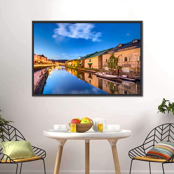 Historic Canal In Japan Canvas Wall Art-3 Horizontal-Gallery Wrap-25" x 16"-Tiaracle