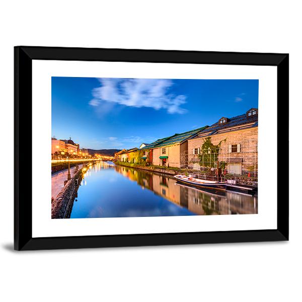 Historic Canal In Japan Canvas Wall Art-3 Horizontal-Gallery Wrap-25" x 16"-Tiaracle