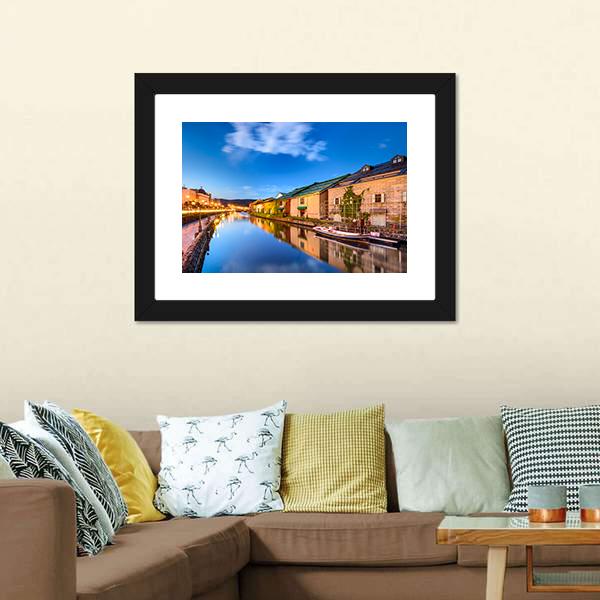 Historic Canal In Japan Canvas Wall Art-3 Horizontal-Gallery Wrap-25" x 16"-Tiaracle
