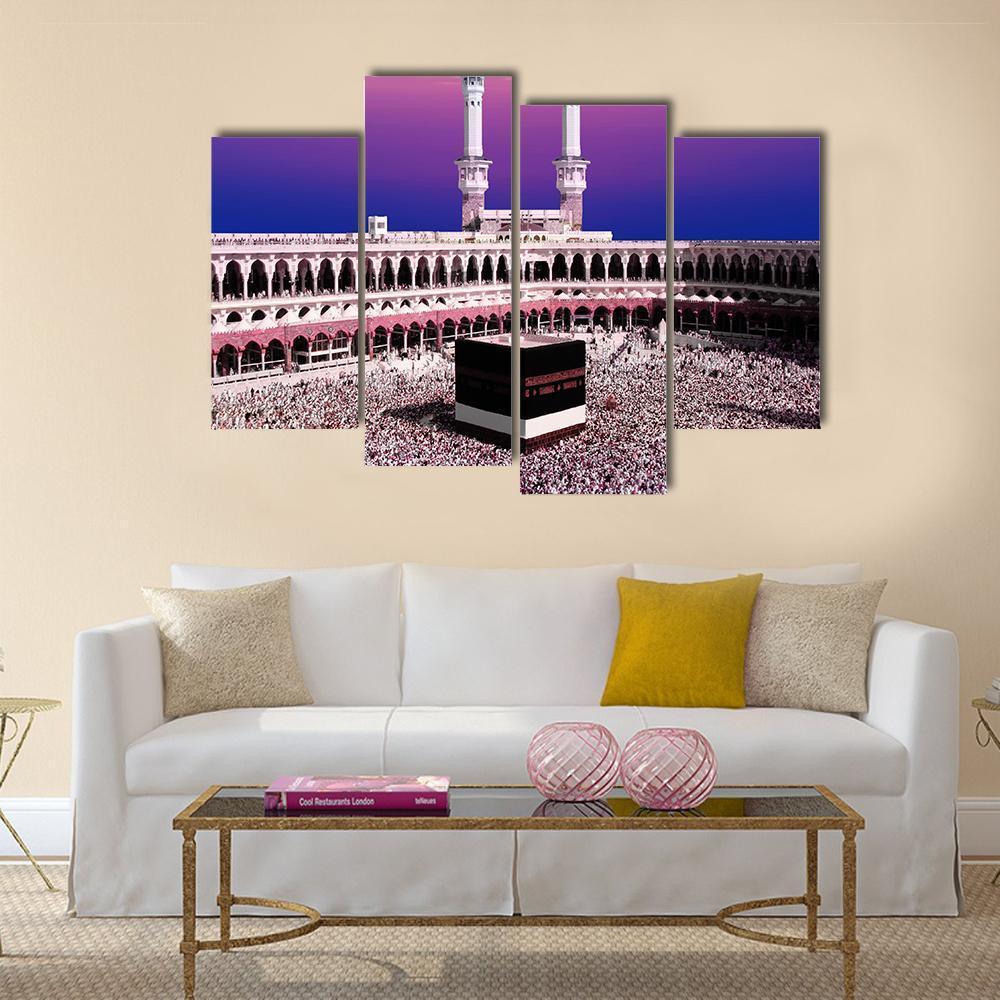 Holy Kaaba At Twilight Canvas Wall Art-4 Pop-Gallery Wrap-50" x 32"-Tiaracle