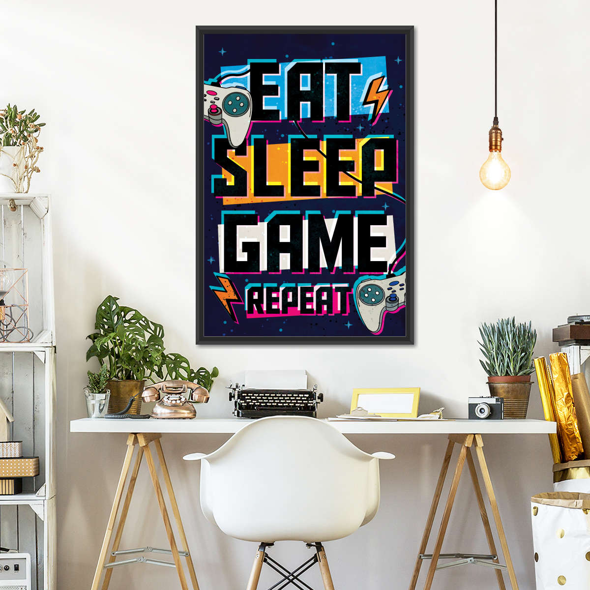 نیند گیم پوسٹر وال آرٹ کھائیں