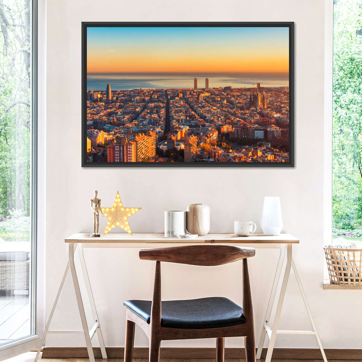 Barcelona Sunset Horizon Wandkunst