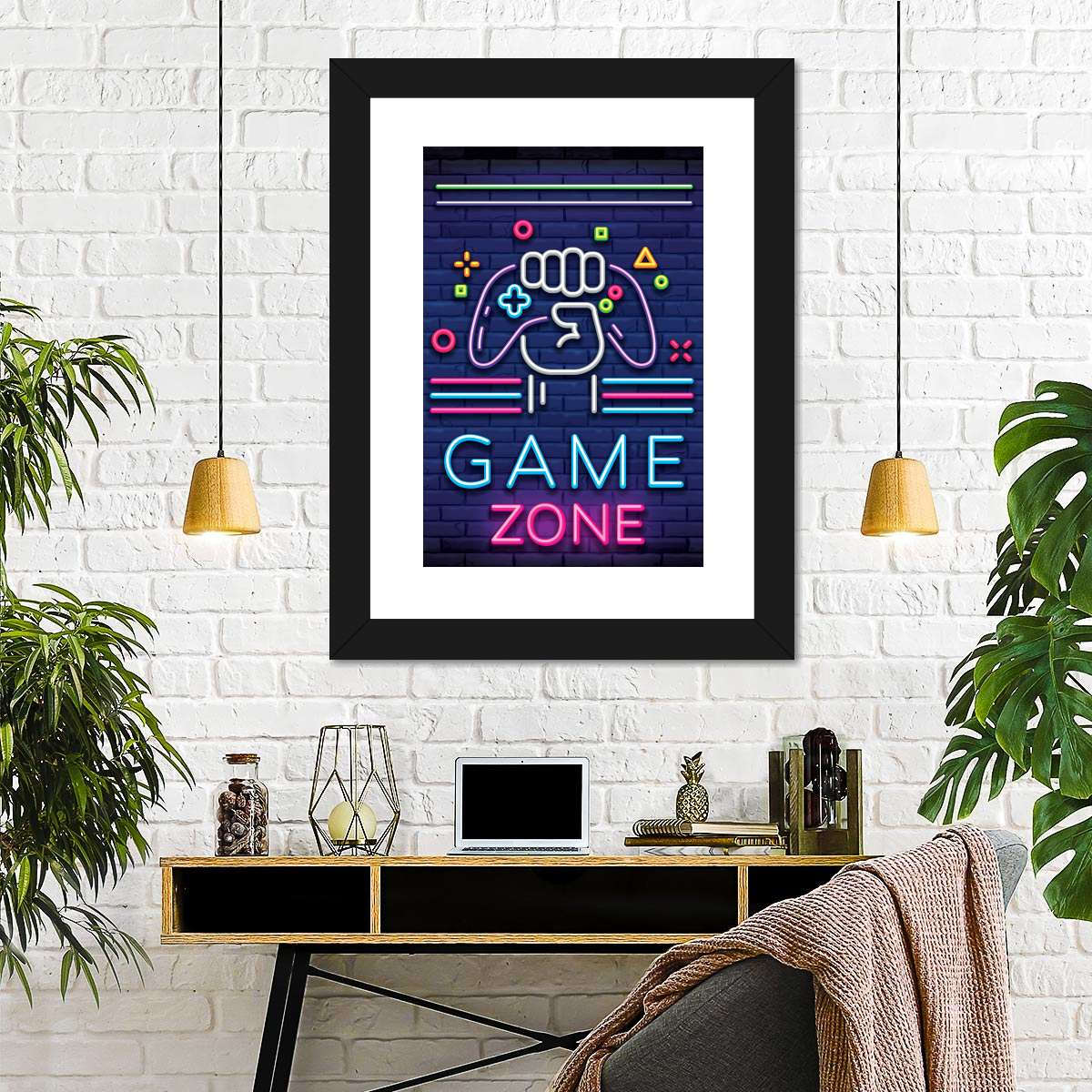 Neon -Spielzone Wandkunst