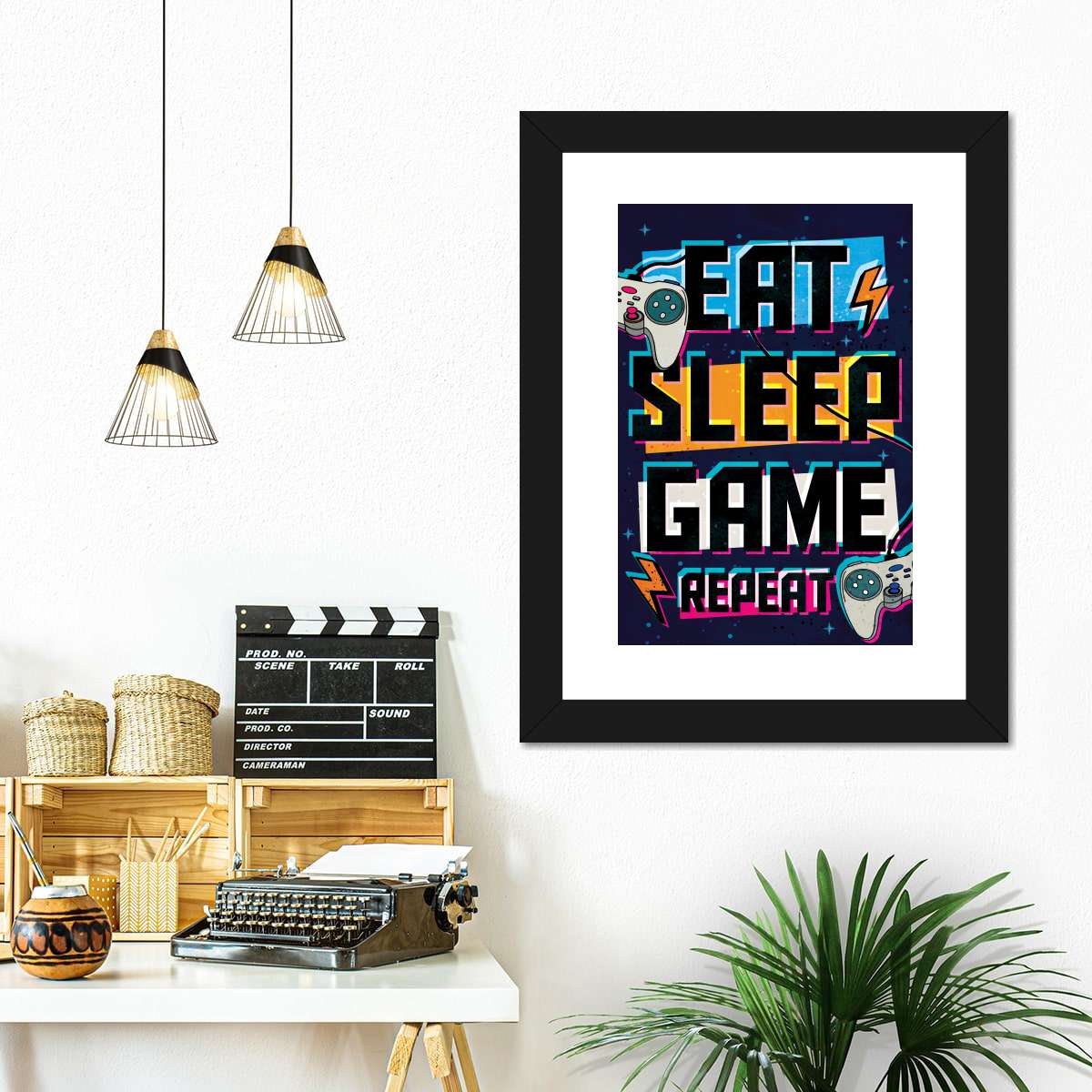 نیند گیم پوسٹر وال آرٹ کھائیں