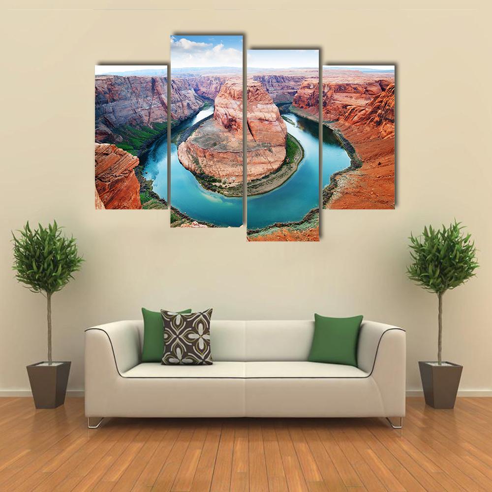 Horseshoe Bend Grand Canyon Canvas Wall Art-4 Pop-Gallery Wrap-50" x 32"-Tiaracle