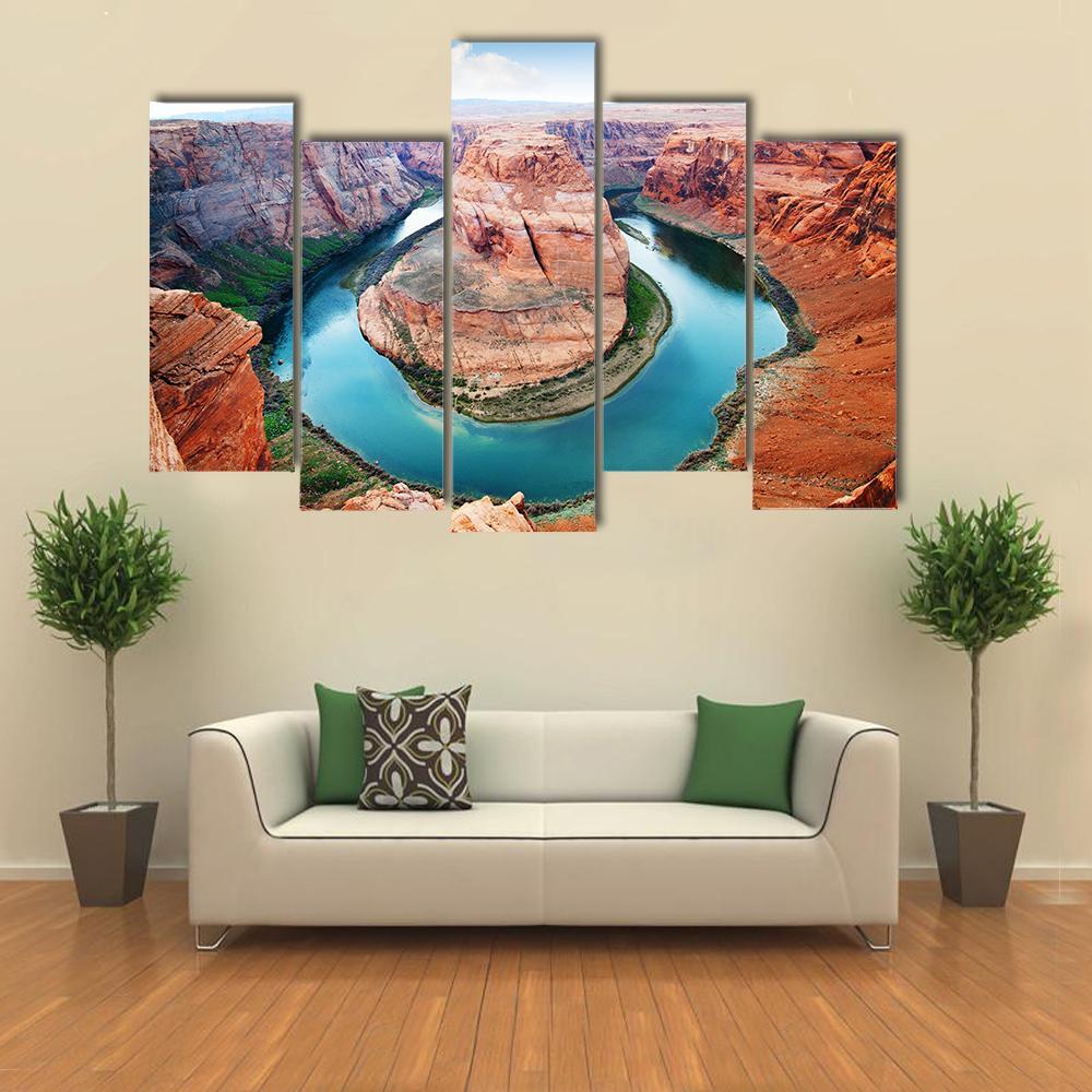 Horseshoe Bend Grand Canyon Canvas Wall Art-5 Pop-Gallery Wrap-47" x 32"-Tiaracle