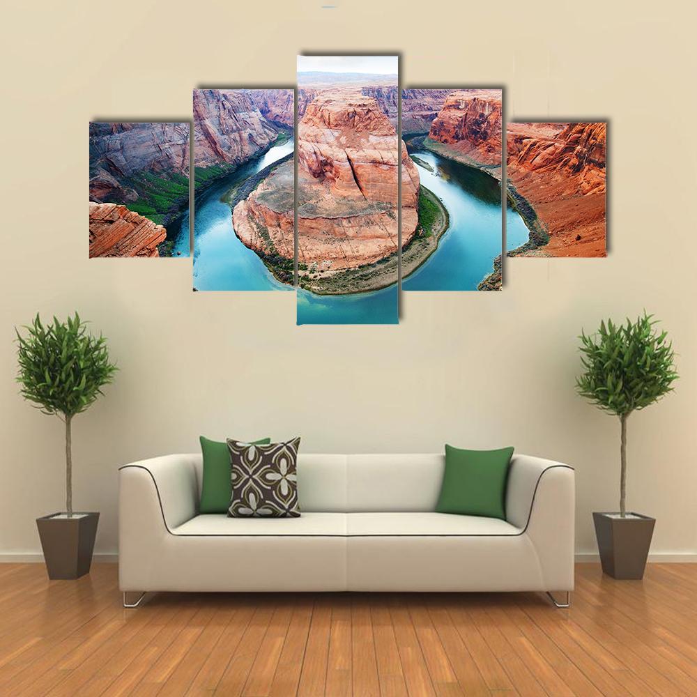 Horseshoe Bend Grand Canyon Canvas Wall Art-5 Star-Gallery Wrap-62" x 32"-Tiaracle