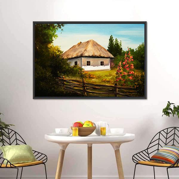 House In The Forest Canvas Wall Art-3 Horizontal-Gallery Wrap-25" x 16"-Tiaracle