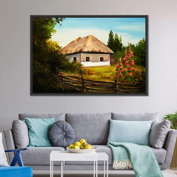 House In The Forest Canvas Wall Art-3 Horizontal-Gallery Wrap-25" x 16"-Tiaracle