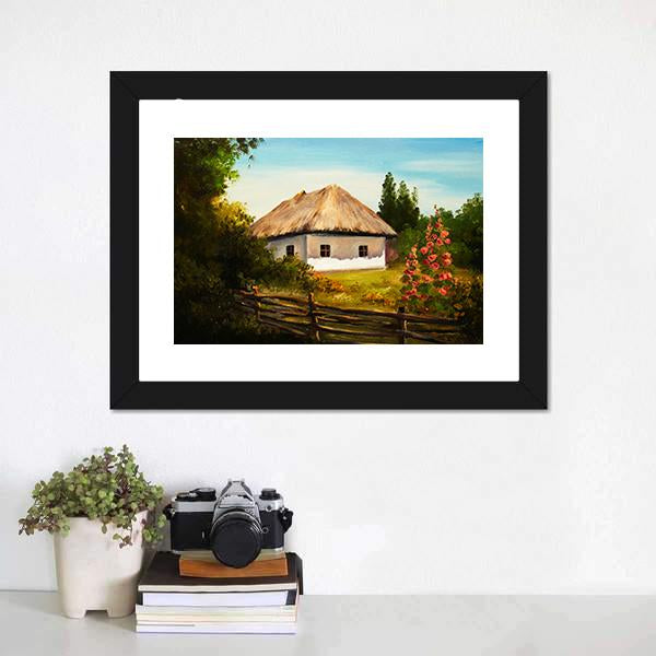 House In The Forest Canvas Wall Art-1 Piece-Framed Print-20" x 16"-Tiaracle