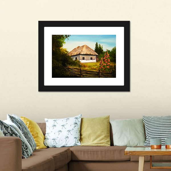 House In The Forest Canvas Wall Art-3 Horizontal-Gallery Wrap-25" x 16"-Tiaracle