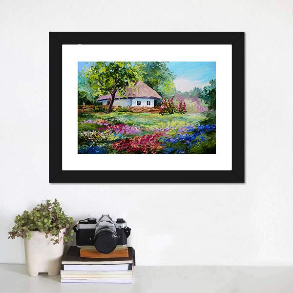 House In Village Canvas Wall Art-3 Horizontal-Gallery Wrap-25" x 16"-Tiaracle