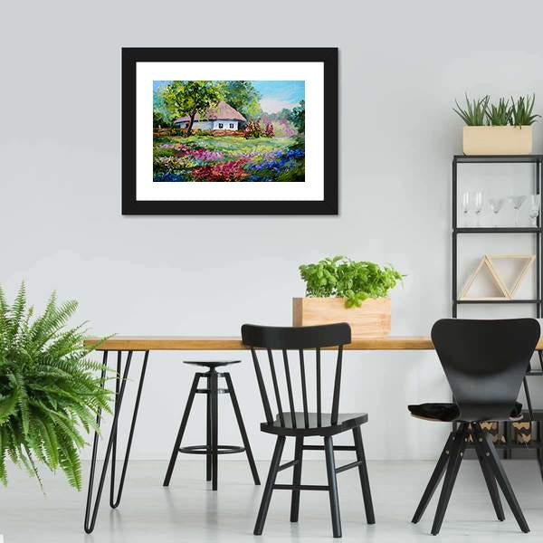 House In Village Canvas Wall Art-3 Horizontal-Gallery Wrap-25" x 16"-Tiaracle