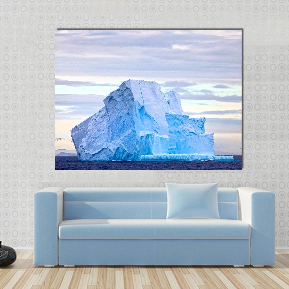 Huge Iceberg Floating In Drake Passage Canvas Wall Art-1 Piece-Gallery Wrap-48" x 32"-Tiaracle