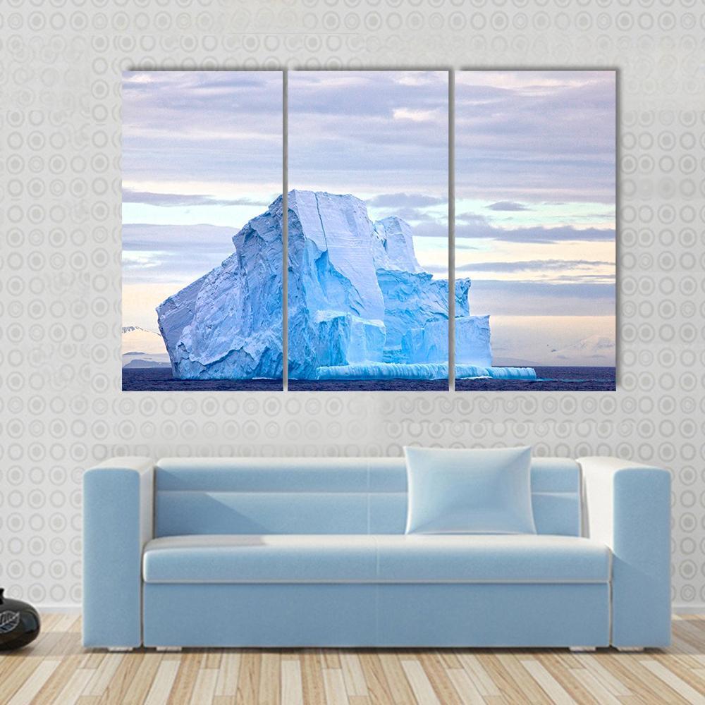 Huge Iceberg Floating In Drake Passage Canvas Wall Art-3 Horizontal-Gallery Wrap-37" x 24"-Tiaracle