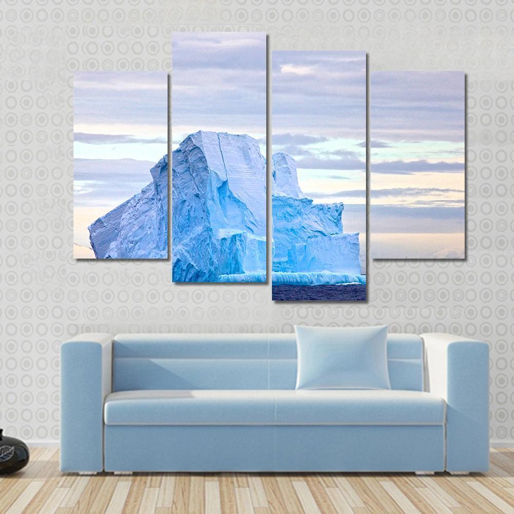 Huge Iceberg Floating In Drake Passage Canvas Wall Art-4 Pop-Gallery Wrap-50" x 32"-Tiaracle