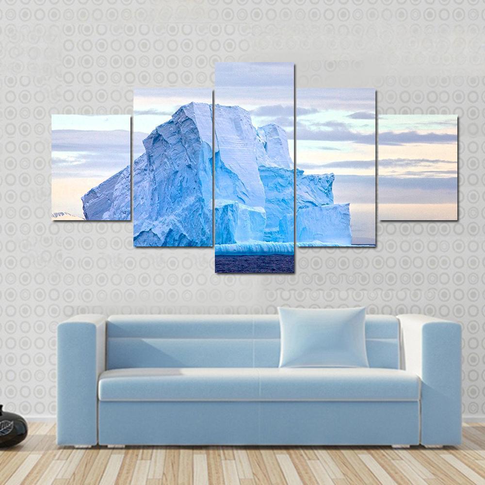 Huge Iceberg Floating In Drake Passage Canvas Wall Art-5 Star-Gallery Wrap-62" x 32"-Tiaracle