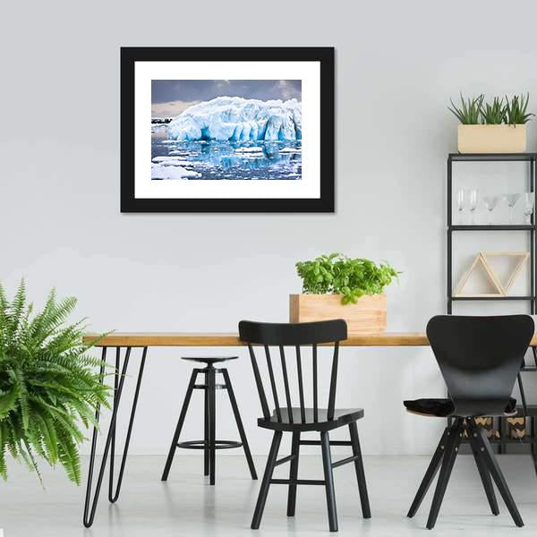 Huge Iceberg In Antarctica Canvas Wall Art-3 Horizontal-Gallery Wrap-25" x 16"-Tiaracle