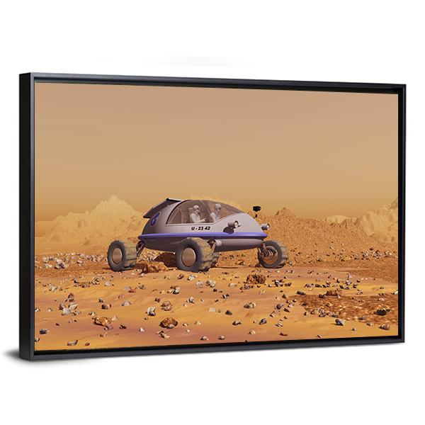 Human Vehicle On Mars Canvas Wall Art-3 Horizontal-Gallery Wrap-25" x 16"-Tiaracle