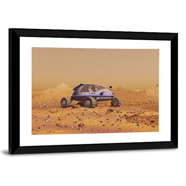 Human Vehicle On Mars Canvas Wall Art-3 Horizontal-Gallery Wrap-25" x 16"-Tiaracle