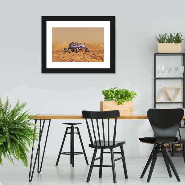 Human Vehicle On Mars Canvas Wall Art-3 Horizontal-Gallery Wrap-25" x 16"-Tiaracle