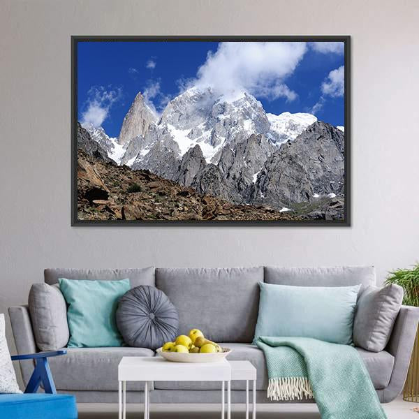 Hunza Peak In Karakoram Canvas Wall Art-3 Horizontal-Gallery Wrap-25" x 16"-Tiaracle