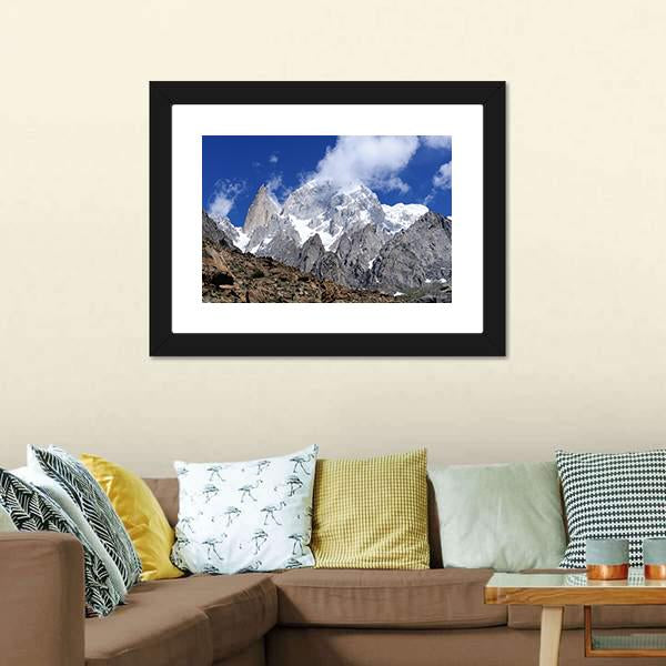 Hunza Peak In Karakoram Canvas Wall Art-3 Horizontal-Gallery Wrap-25" x 16"-Tiaracle