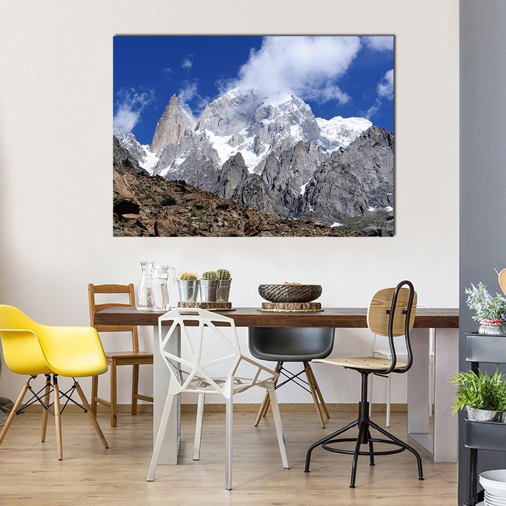 Hunza Peak In Karakoram Canvas Wall Art-1 Piece-Gallery Wrap-48" x 32"-Tiaracle