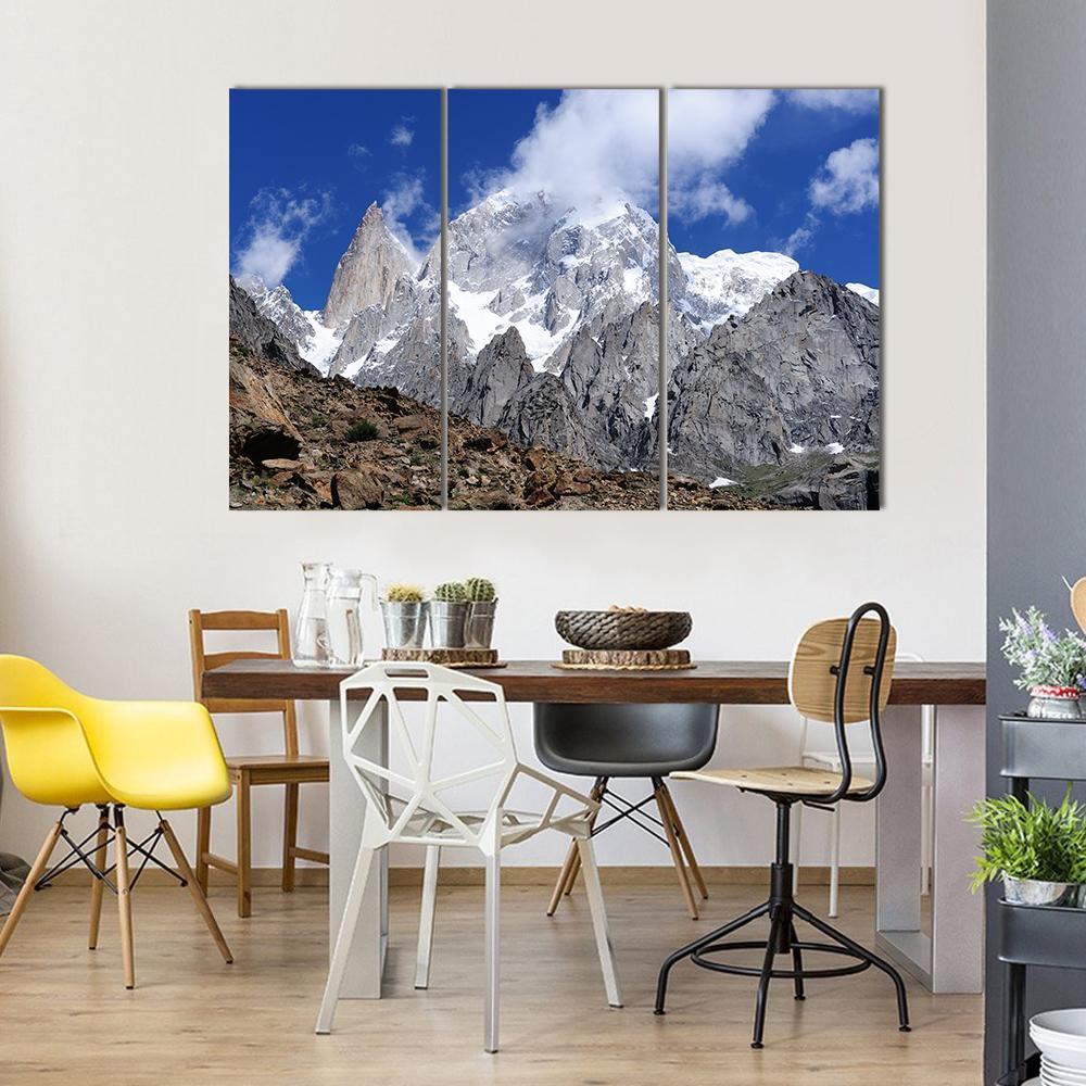 Hunza Peak In Karakoram Canvas Wall Art-3 Horizontal-Gallery Wrap-37" x 24"-Tiaracle