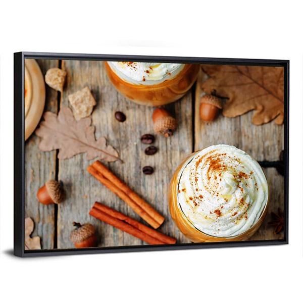 Ice Honey Pumpkin Spice Latte Canvas Wall Art-3 Horizontal-Gallery Wrap-25" x 16"-Tiaracle