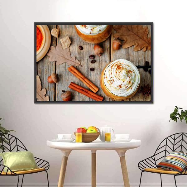 Ice Honey Pumpkin Spice Latte Canvas Wall Art-3 Horizontal-Gallery Wrap-25" x 16"-Tiaracle