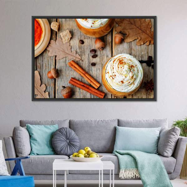 Ice Honey Pumpkin Spice Latte Canvas Wall Art-3 Horizontal-Gallery Wrap-25" x 16"-Tiaracle