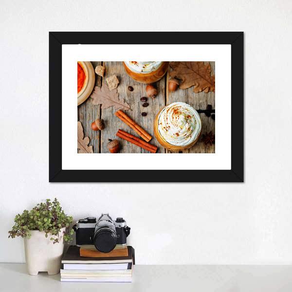 Ice Honey Pumpkin Spice Latte Canvas Wall Art-1 Piece-Framed Print-20" x 16"-Tiaracle