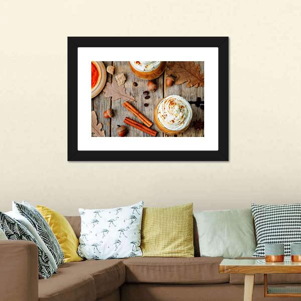 Ice Honey Pumpkin Spice Latte Canvas Wall Art-3 Horizontal-Gallery Wrap-25" x 16"-Tiaracle