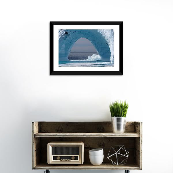 Iceberg Arch Atlantic Ocean Canvas Wall Art-1 Piece-Framed Print-20" x 16"-Tiaracle