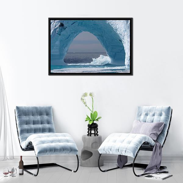 Iceberg Arch Atlantic Ocean Canvas Wall Art-3 Horizontal-Gallery Wrap-25" x 16"-Tiaracle