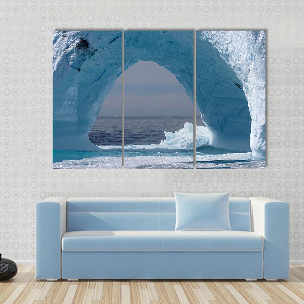 Iceberg Arch Atlantic Ocean Canvas Wall Art-3 Horizontal-Gallery Wrap-37" x 24"-Tiaracle