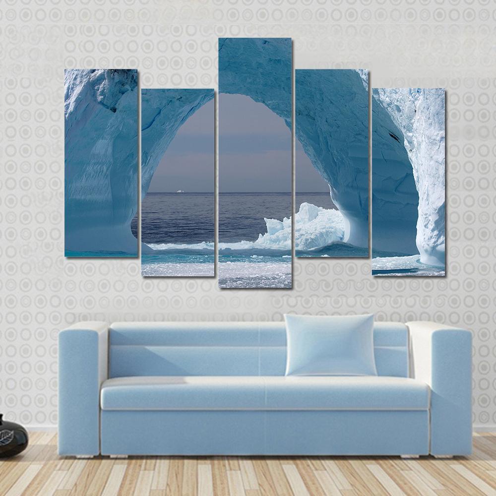 Iceberg Arch Atlantic Ocean Canvas Wall Art-5 Pop-Gallery Wrap-47" x 32"-Tiaracle