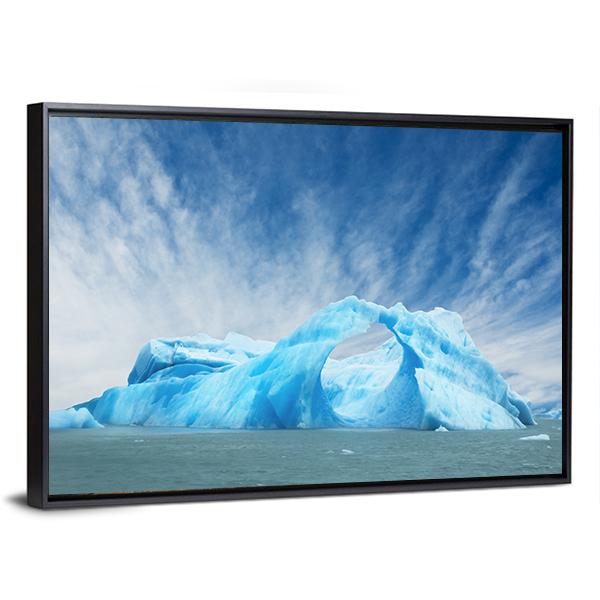 Iceberg Floating In The Water Canvas Wall Art-3 Horizontal-Gallery Wrap-25" x 16"-Tiaracle