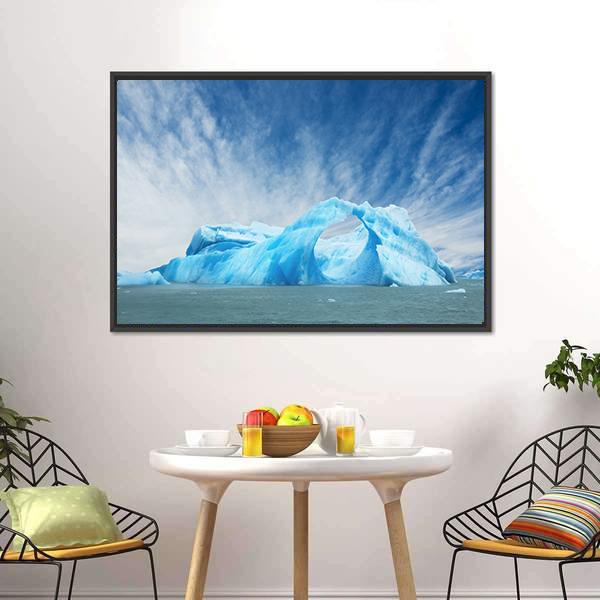 Iceberg Floating In The Water Canvas Wall Art-3 Horizontal-Gallery Wrap-25" x 16"-Tiaracle